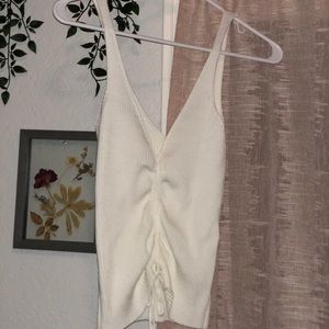 DREAMERS BY DEBUT- XL knitted cream white tank top!